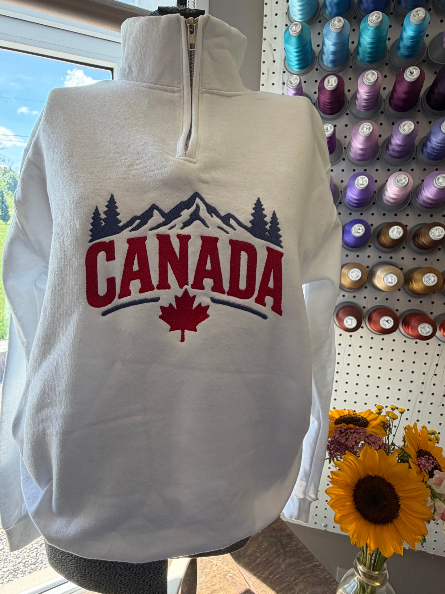 Small White 1/4 Zip Canada