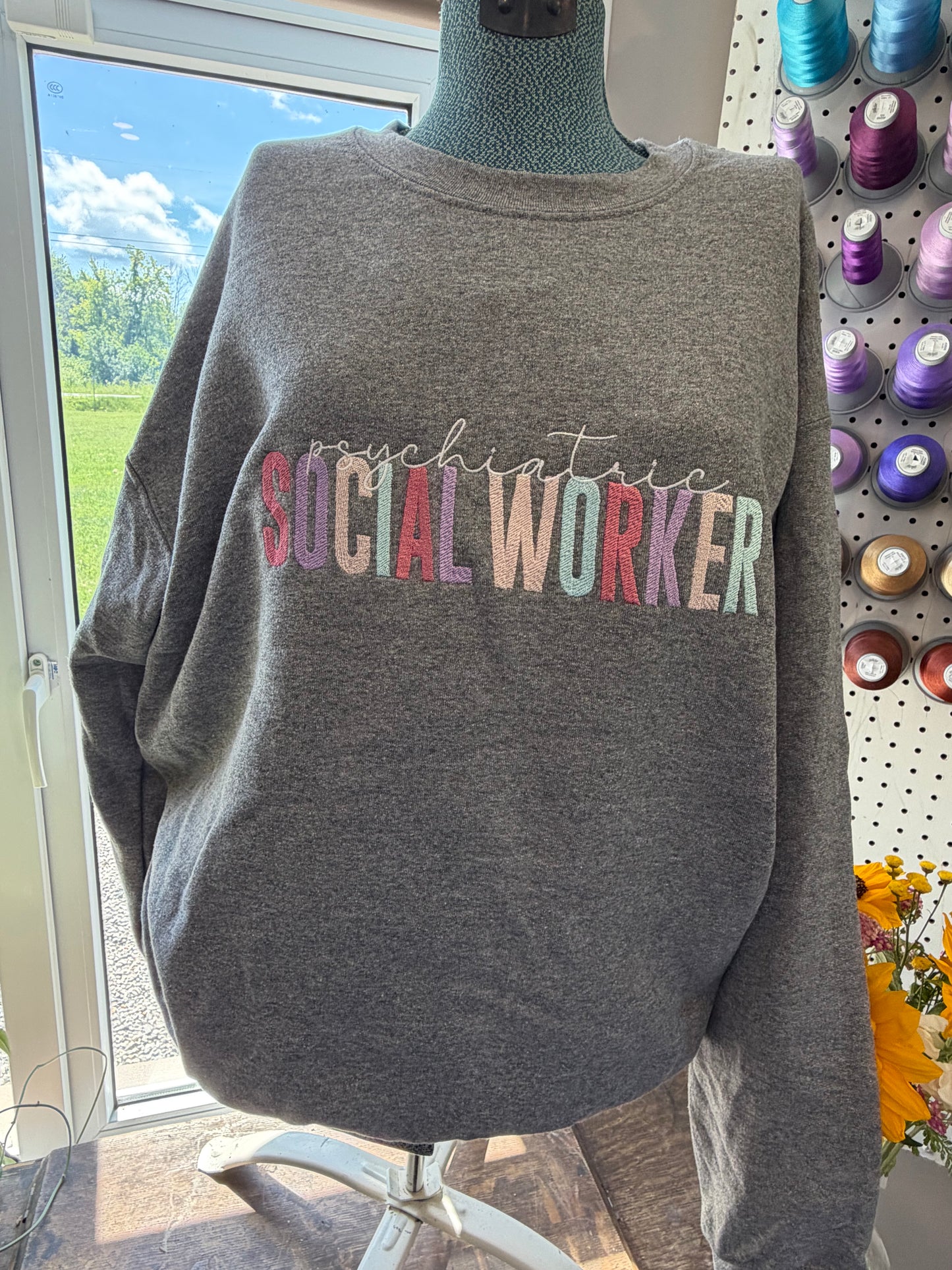 Large Sport Grey Psych Social Worker Crew