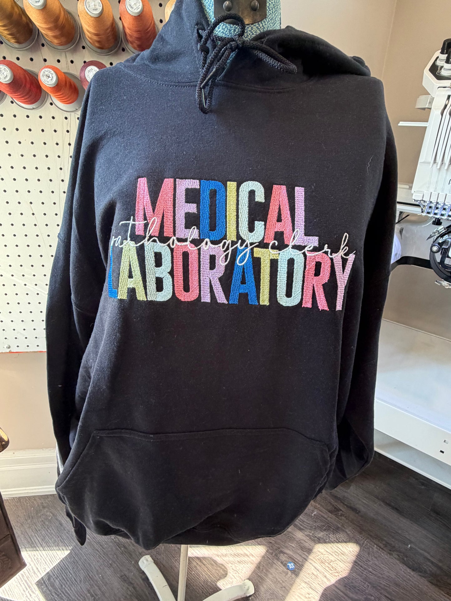 XL Black Med Lab Pathology Clerk Hoodie