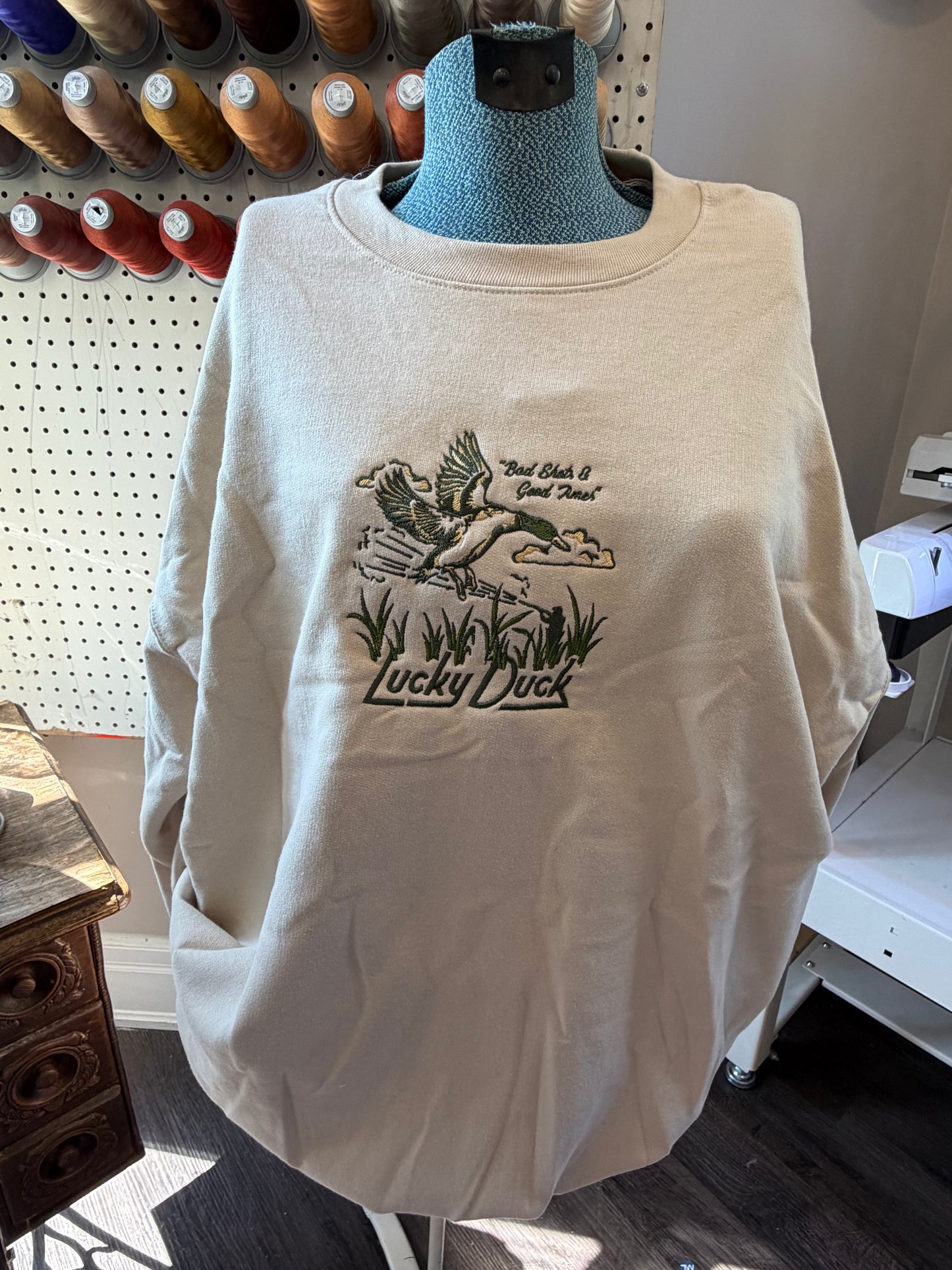 XL Sand Lucky Duck Crew