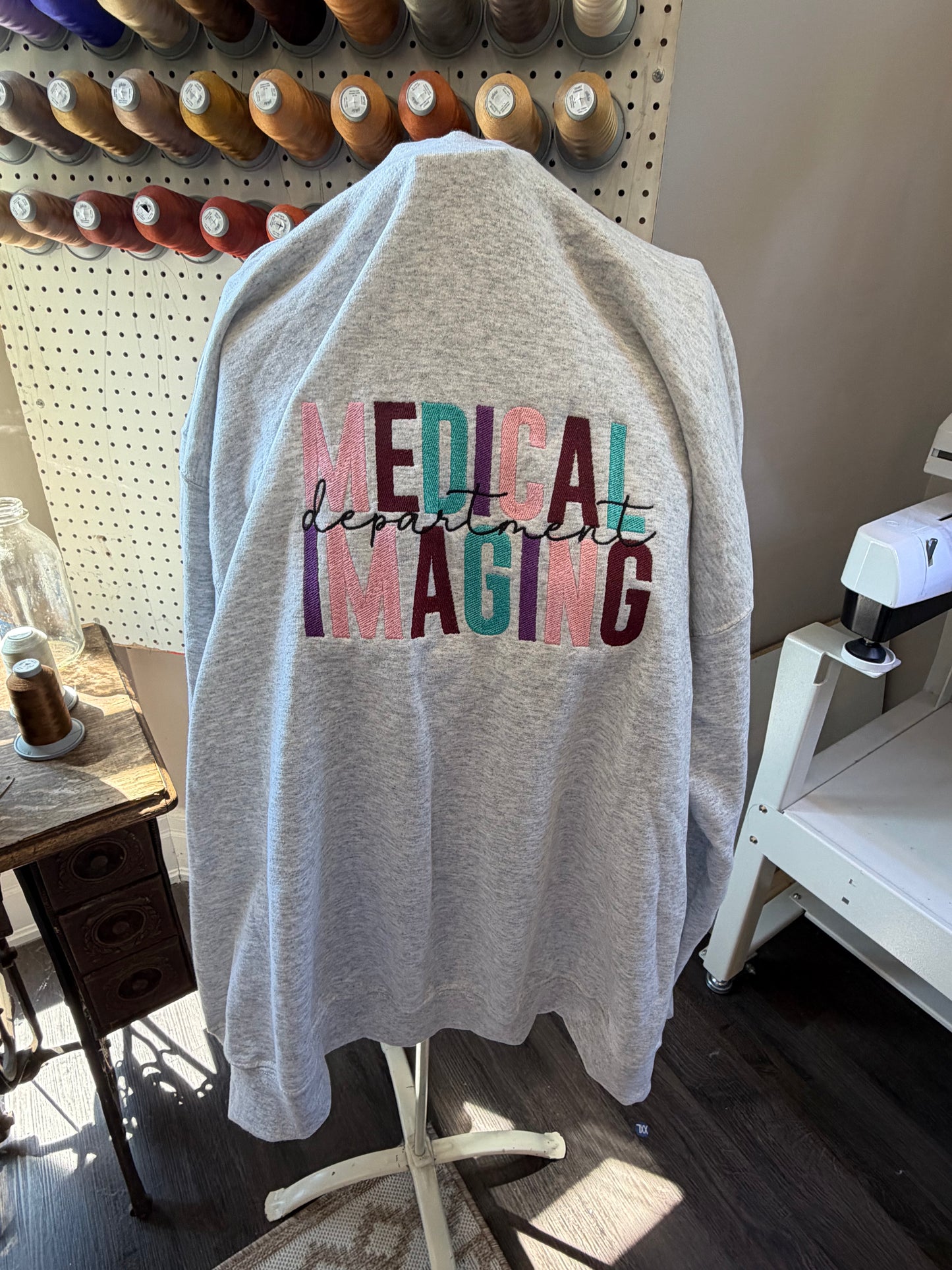 XL Ash Grey Medical Imaging Department Zip-up Hoodie