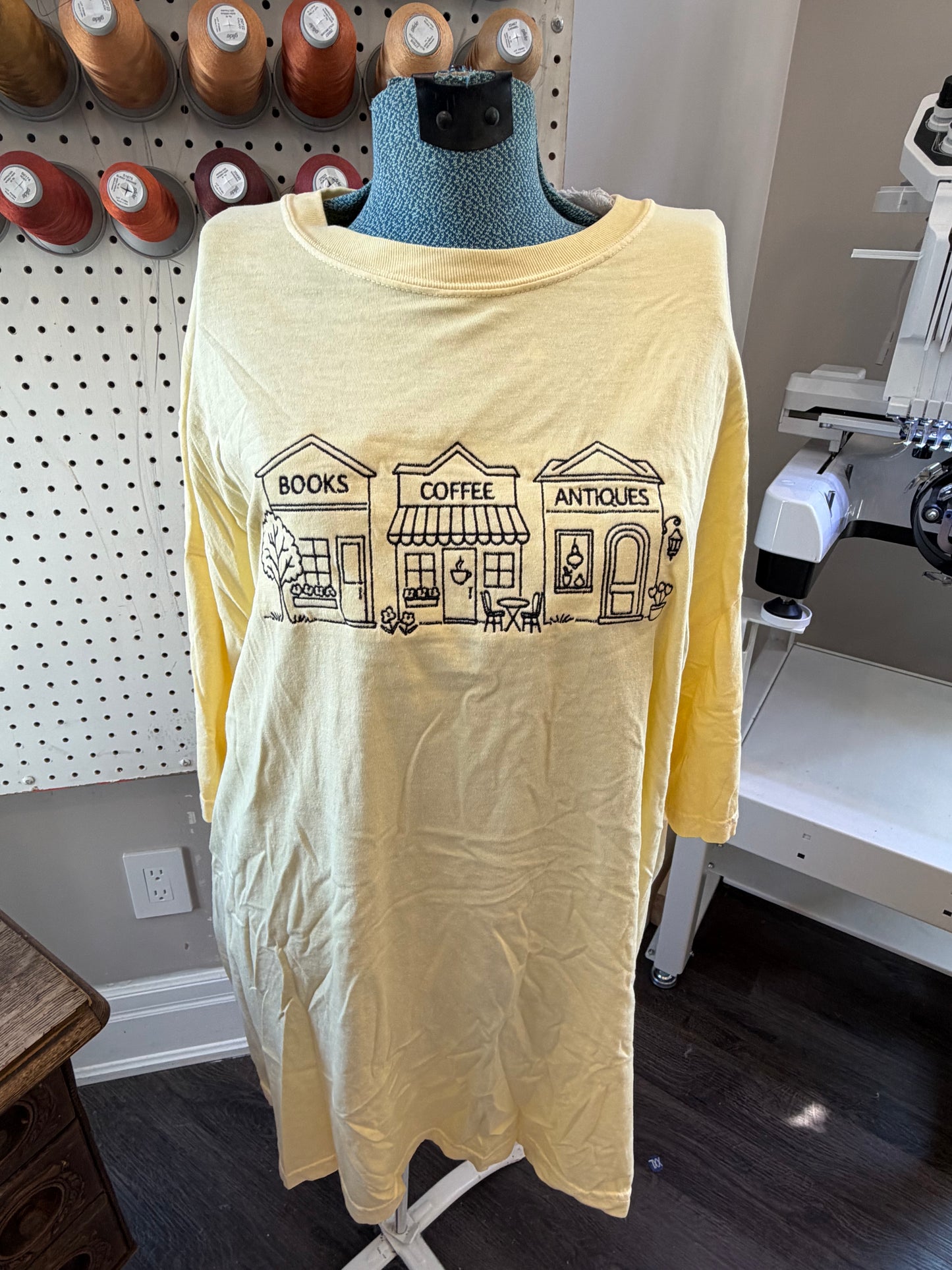 3XL butter books, coffee, antiques tee