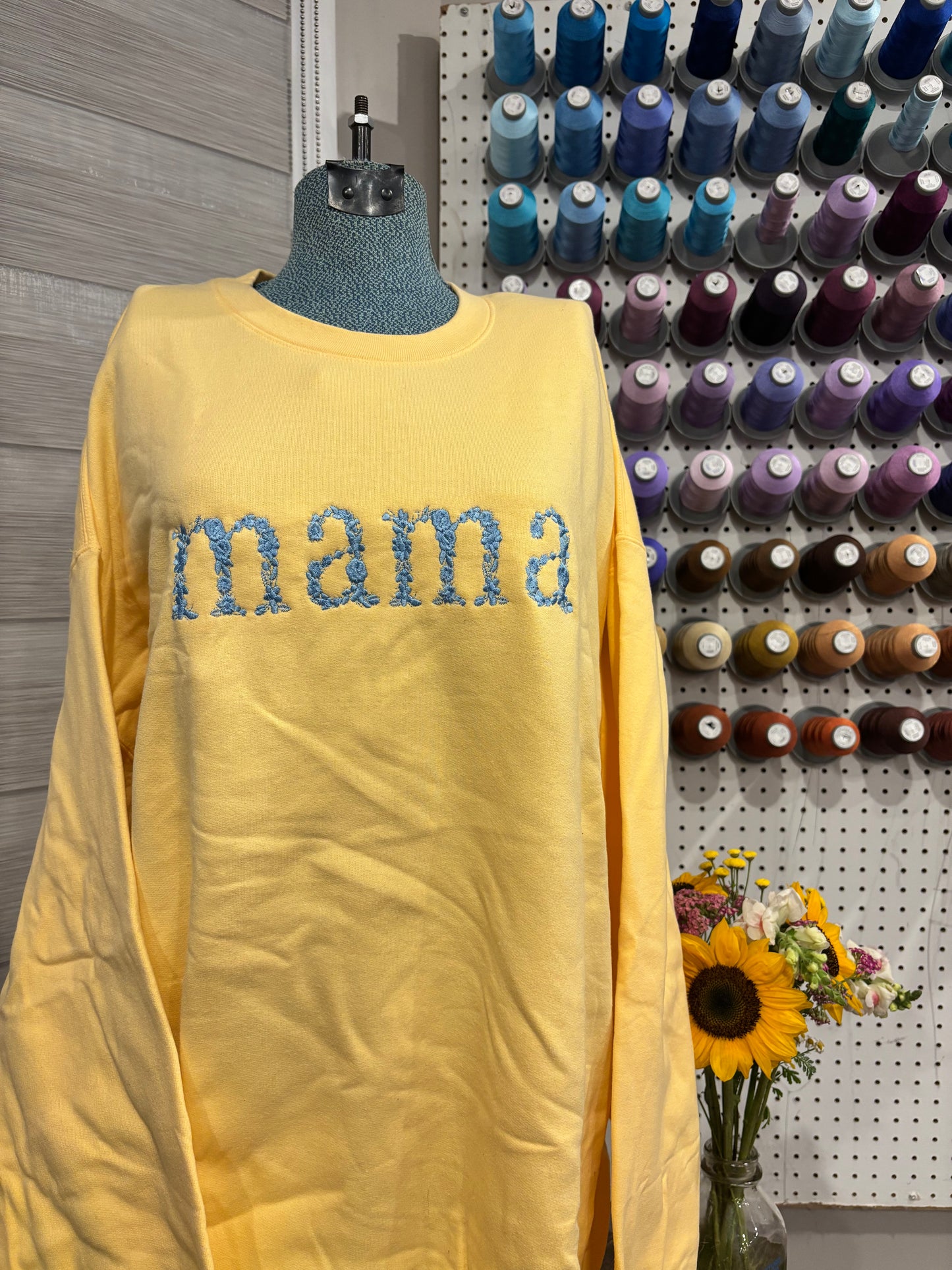 3XL Yellow Mama Floral Crew