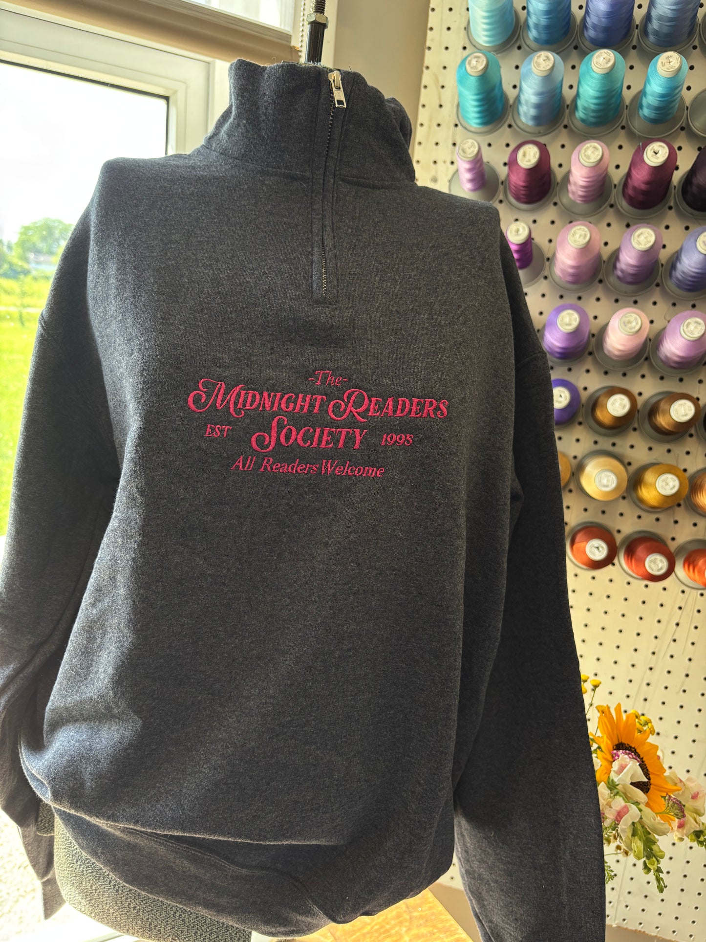 Medium Heather Navy Midnight Readers 1/4 Zip