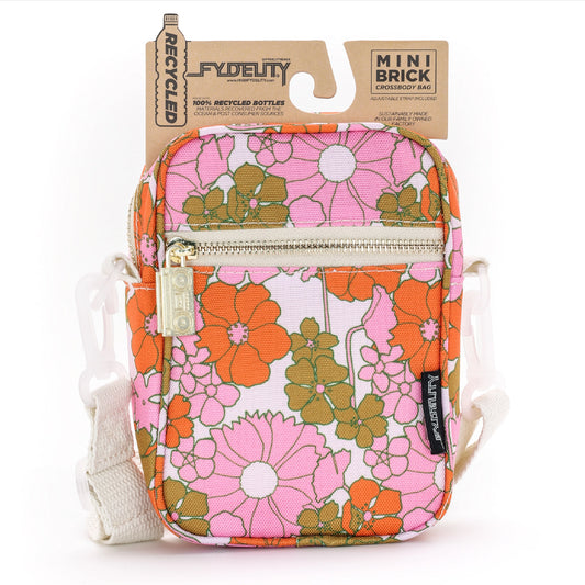 Crossbody Mini Brick Bag | Floral Red