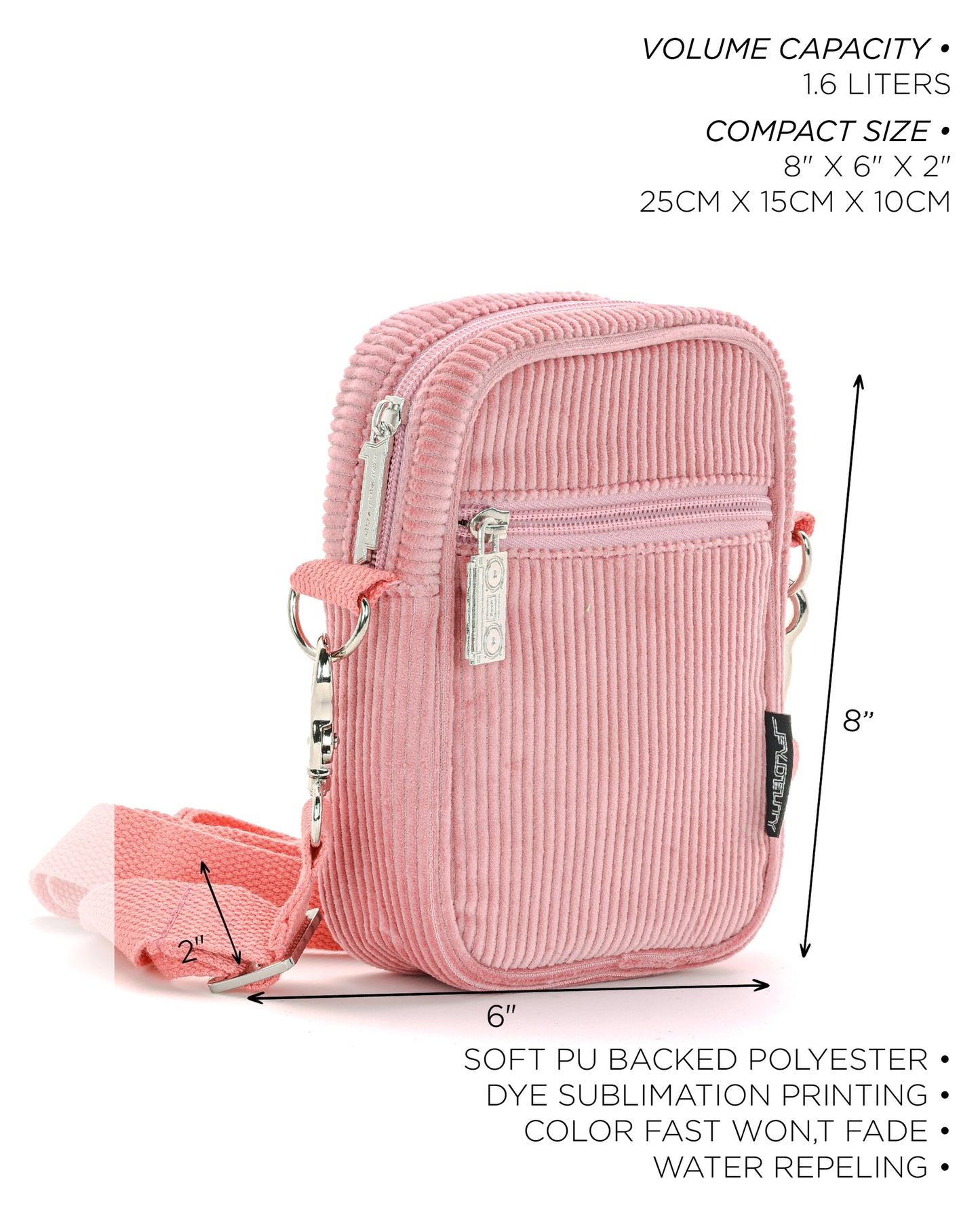 Crossbody Mini Brick Bag | Corduroy Pink