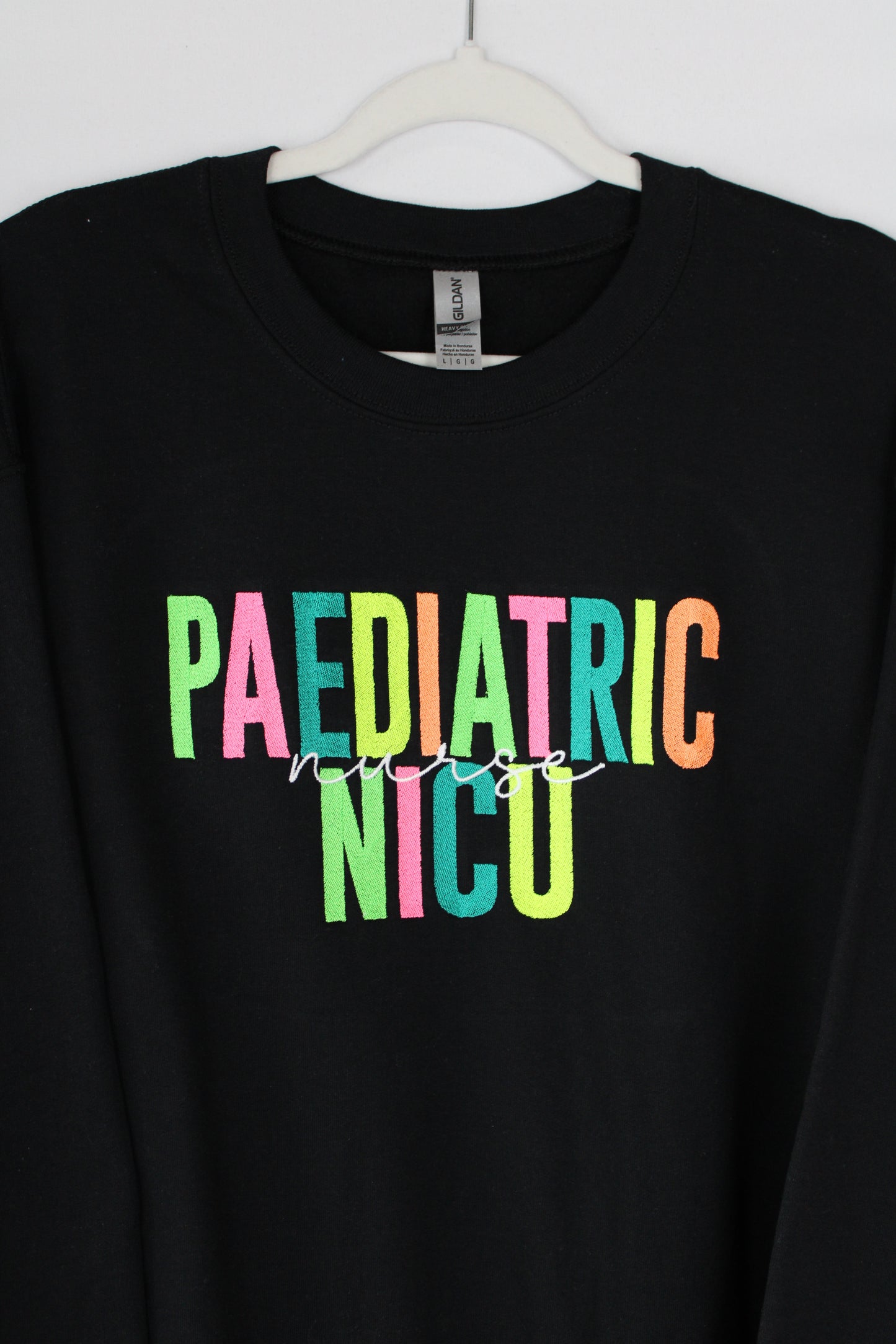 Paediatric Nicu Nurse Black Crewneck (Large)