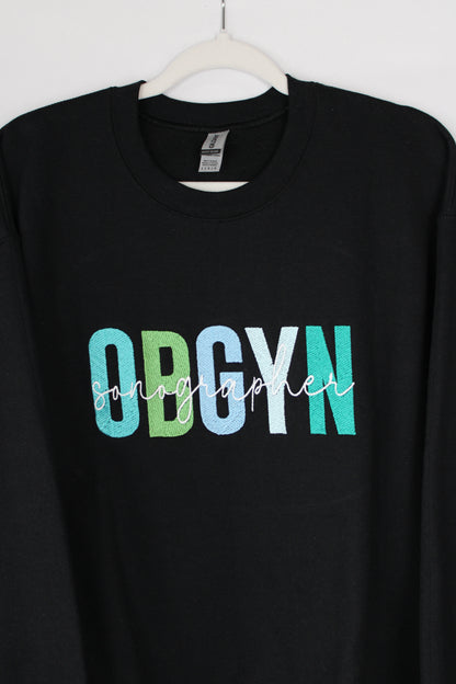 OBGYN Sonographer Black Crewneck (Large)