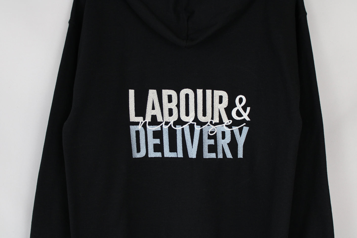 Labour & Delivery Nurse Full Black Zip-Up (Medium)