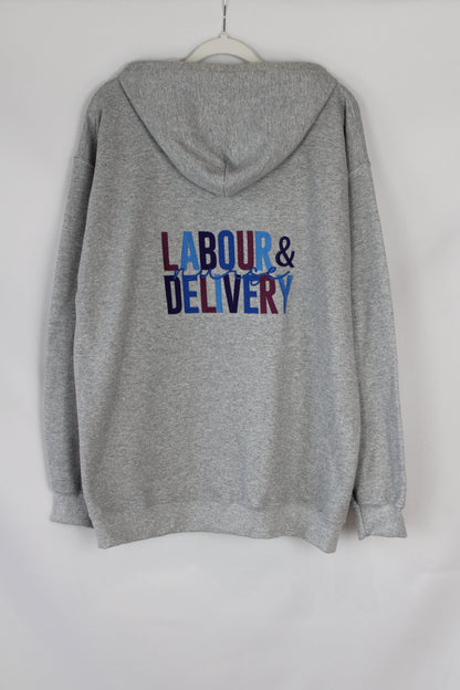 Labour & Delivery Nurse Full Sport Grey Zip-Up (Medium)