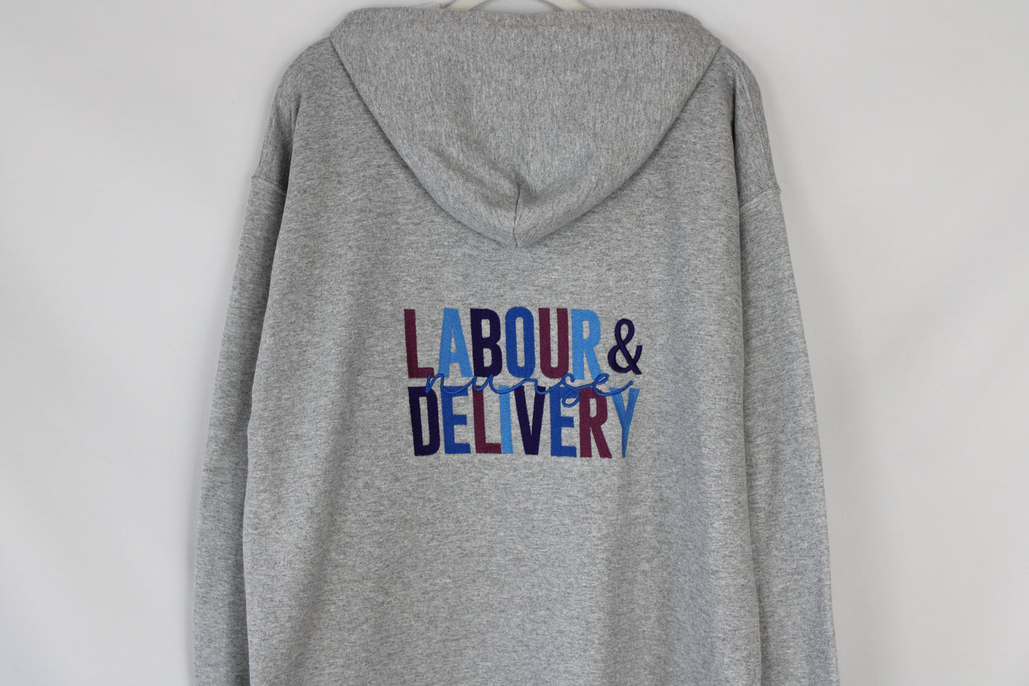 Labour & Delivery Nurse Full Sport Grey Zip-Up (Medium)