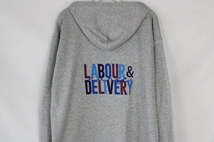 Labour & Delivery Nurse Full Sport Grey Zip-Up (Medium)