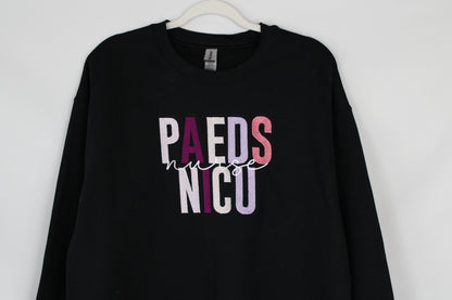 Paeds Nicu Nurse Black Crewneck (Large)