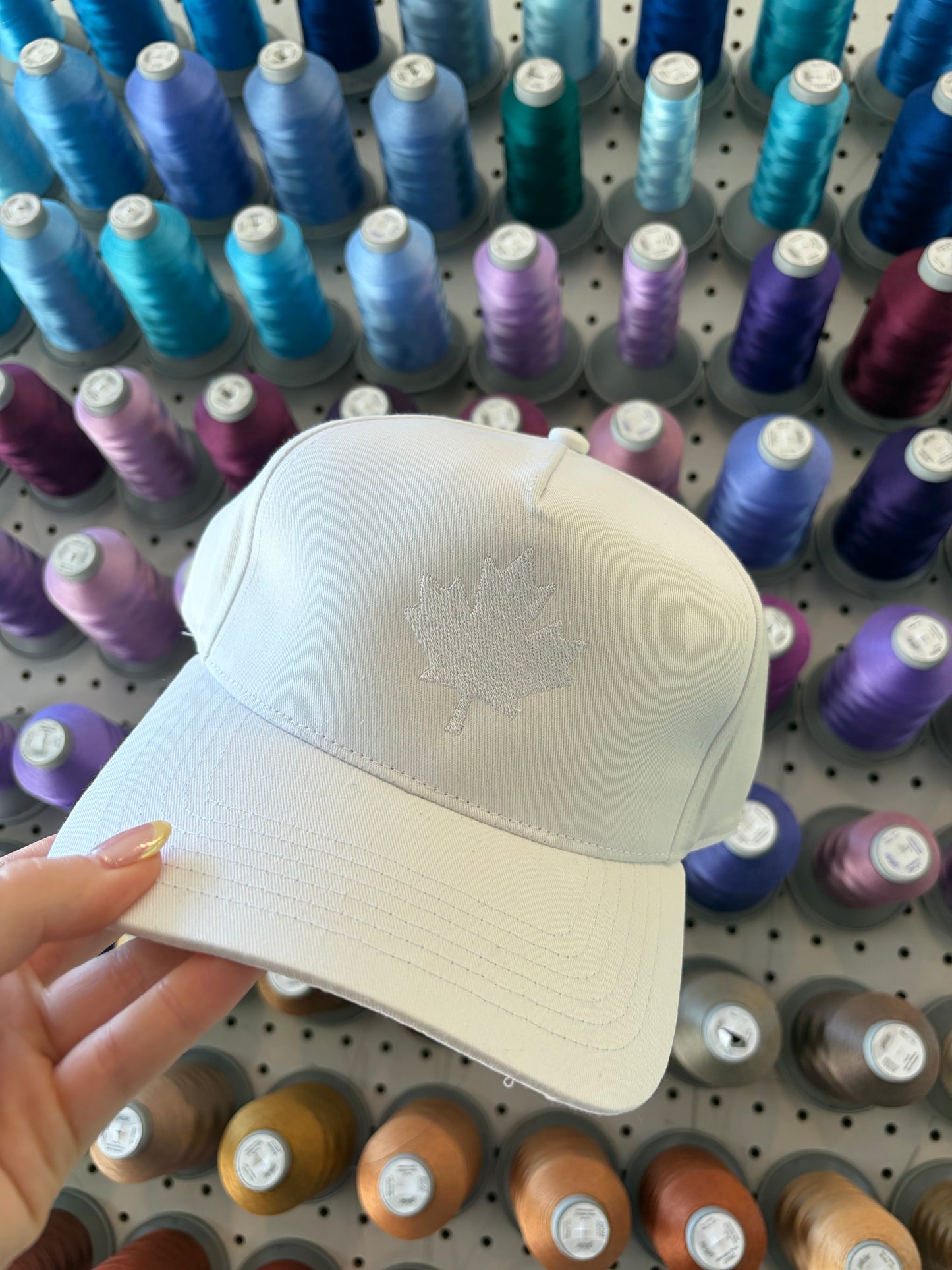White Maple Leaf Trucker Hat