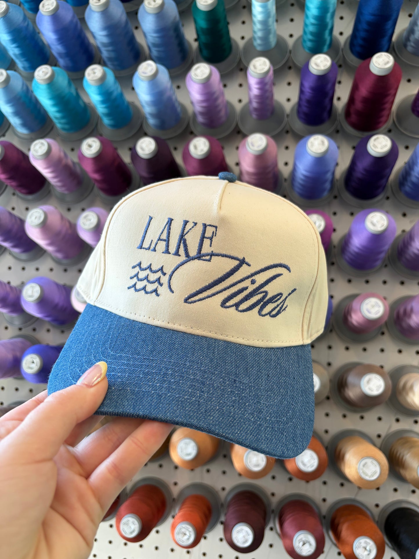 Dark Denim Lake Vibes Trucker Hat