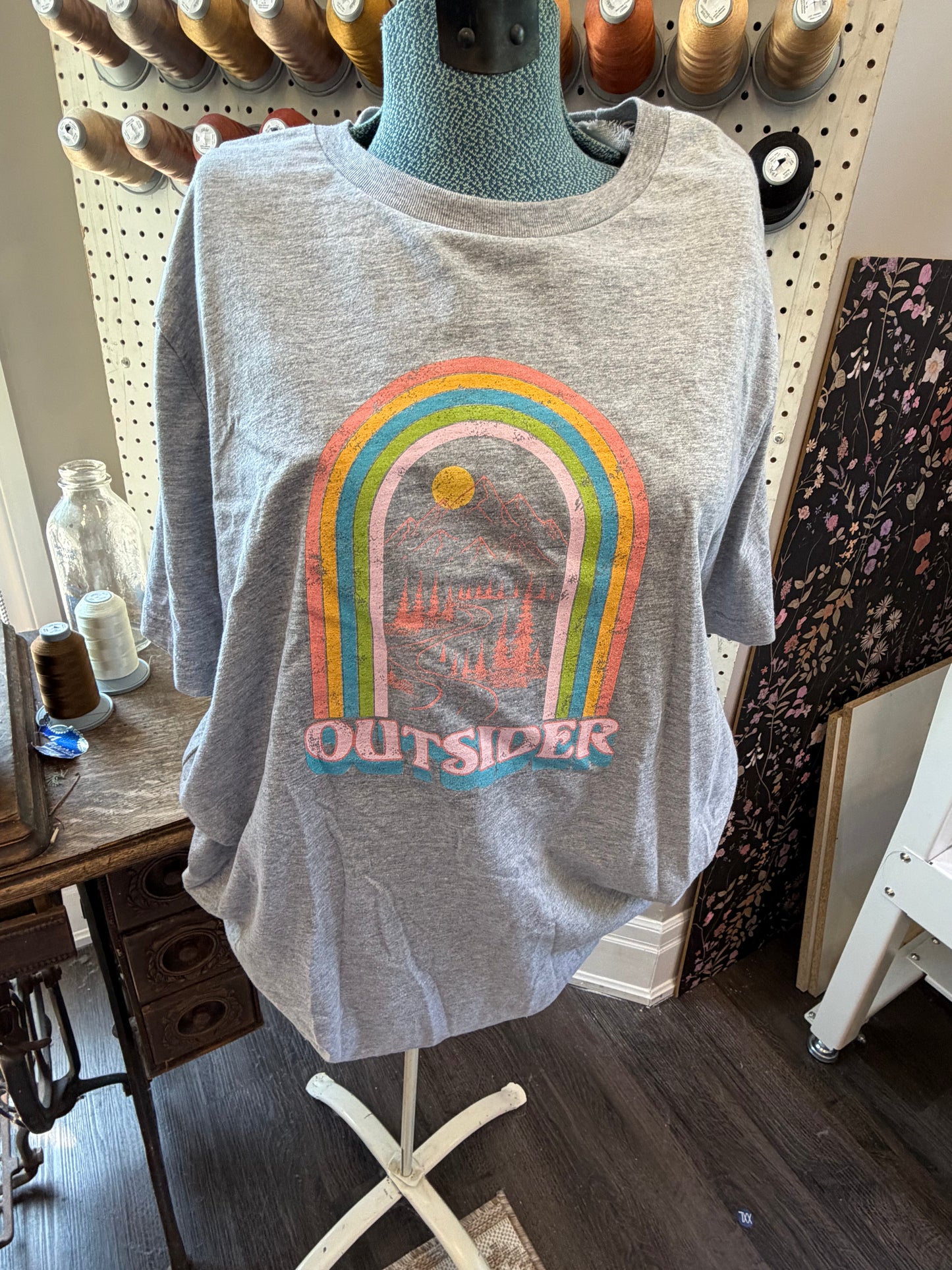 XL Grey Outsider Tee (printed)