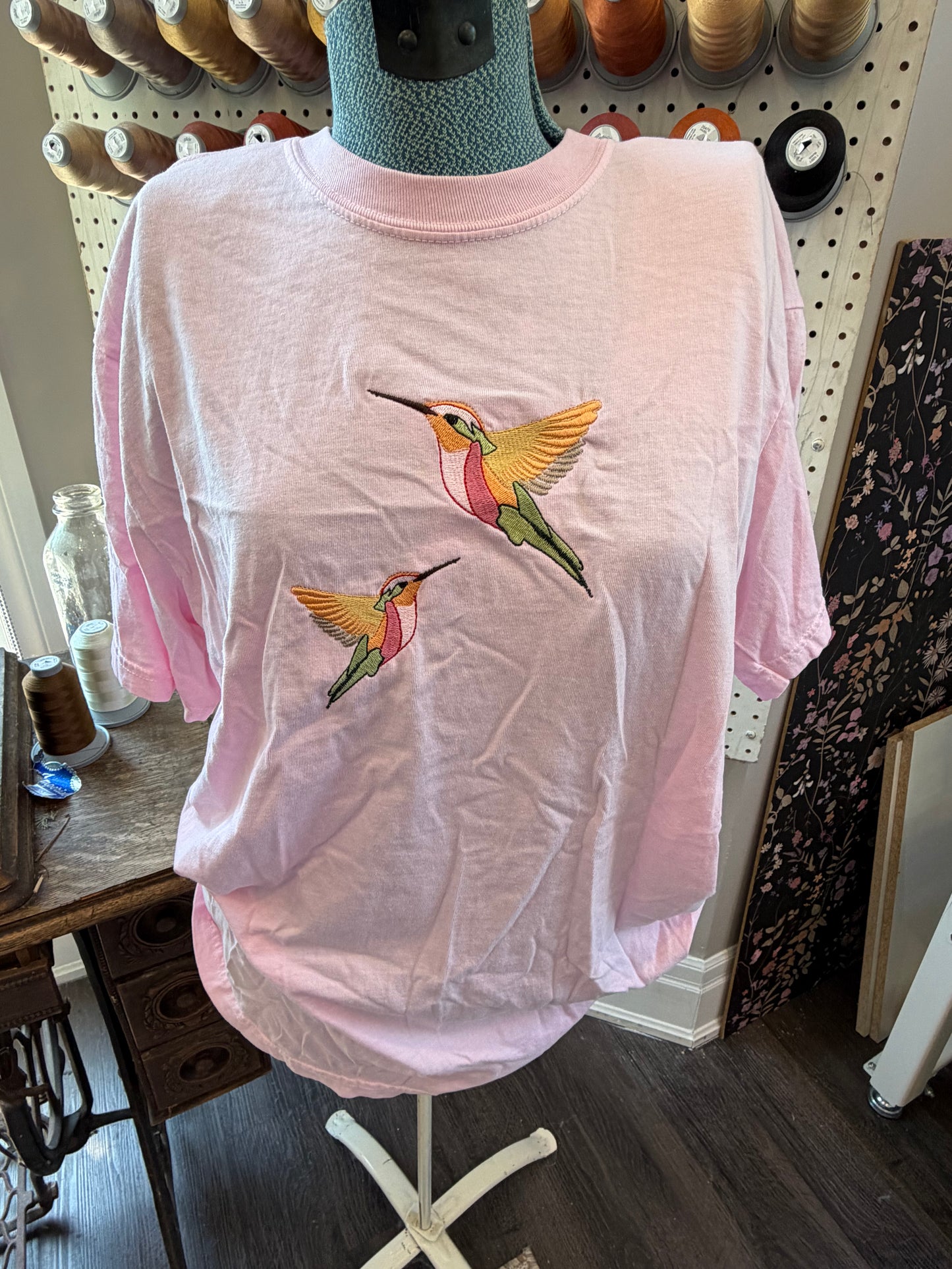Large Pink Humming Bird Tee