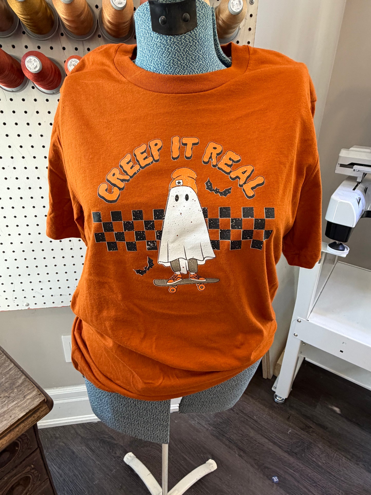 Medium Orange Creep it Real Tee (printed)