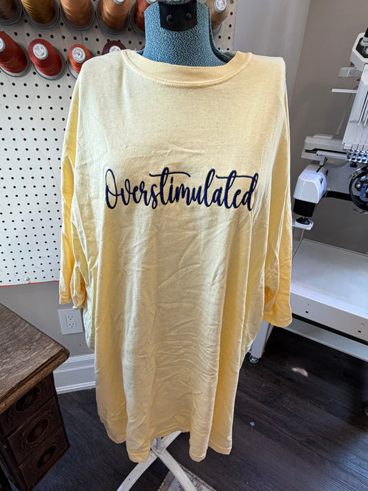 4XL Butter Overstimulated (navy) Tee