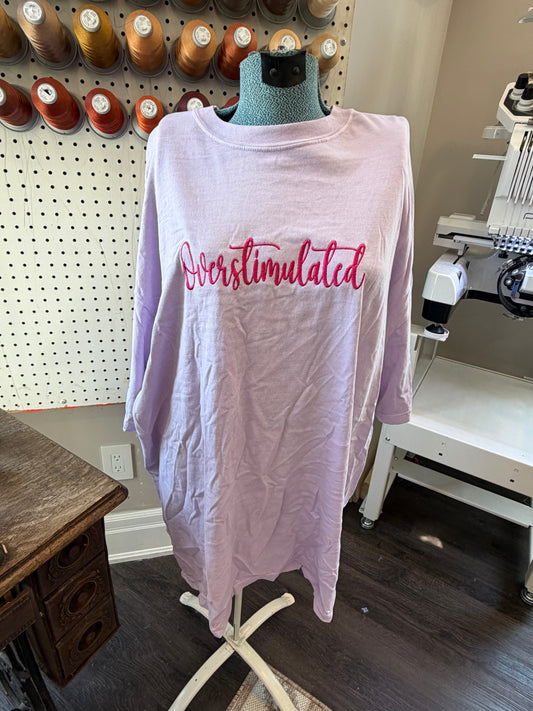 3XL Lavender Overstimulated (pink) Tee
