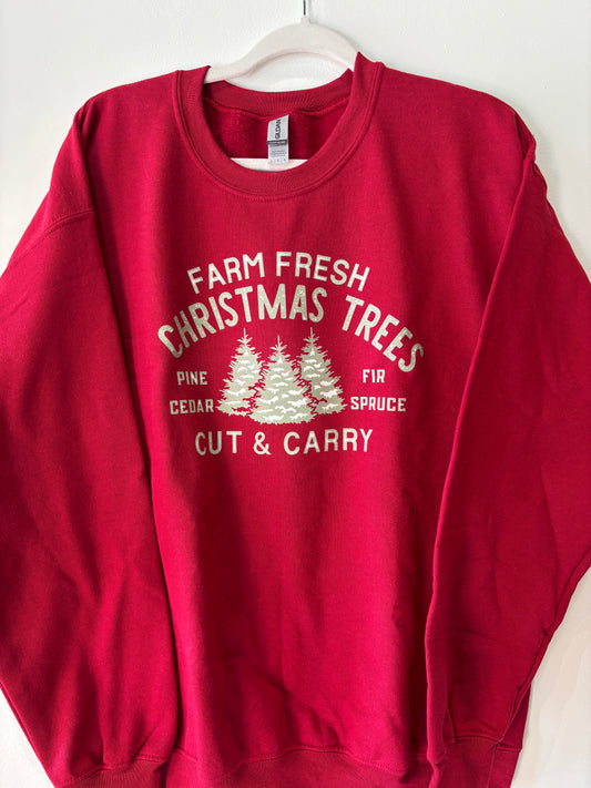 Farm Fresh Christmas Trees Crewneck (Red)