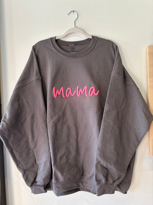 3D Puff Grey/Pink Mama Crew (2XL)