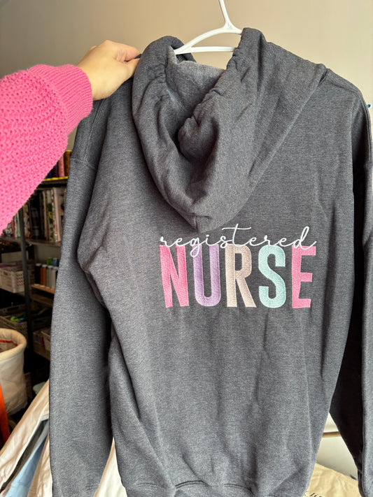 Registered Nurse Dark Heather Zip-Up (Medium)