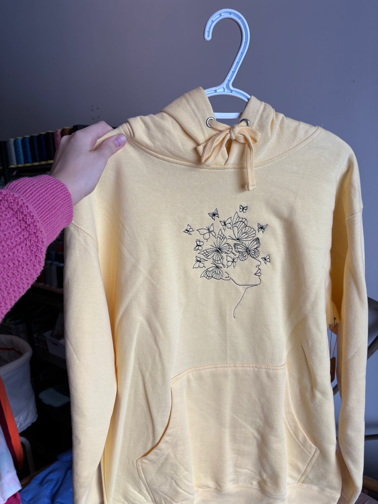 Yellow Floral Women Hoodie (Medium)