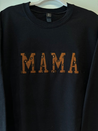 Black Mama Crew, Brown Fabric (Medium)