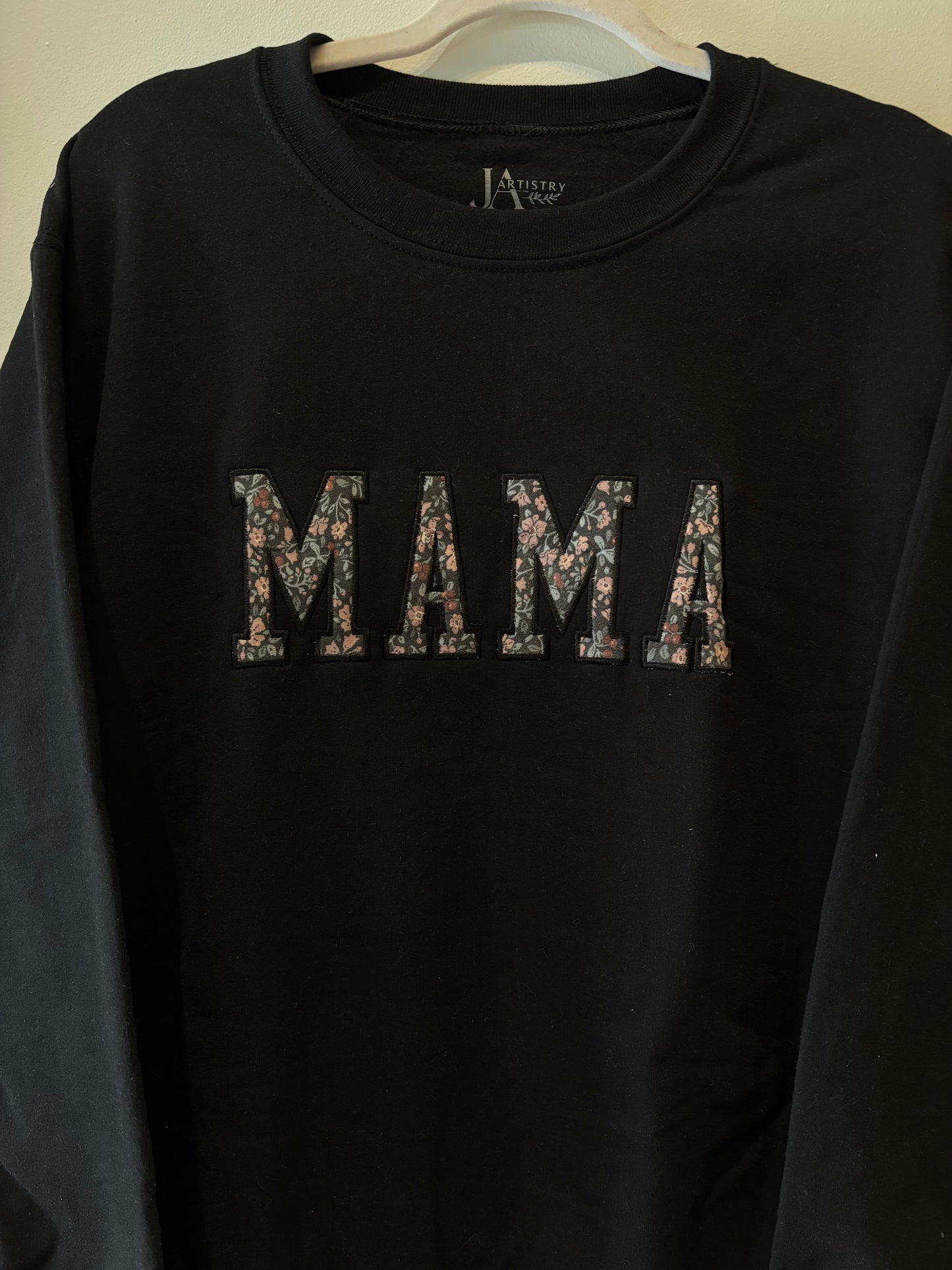 Black Mama Crew, Floral Fabric (Medium)