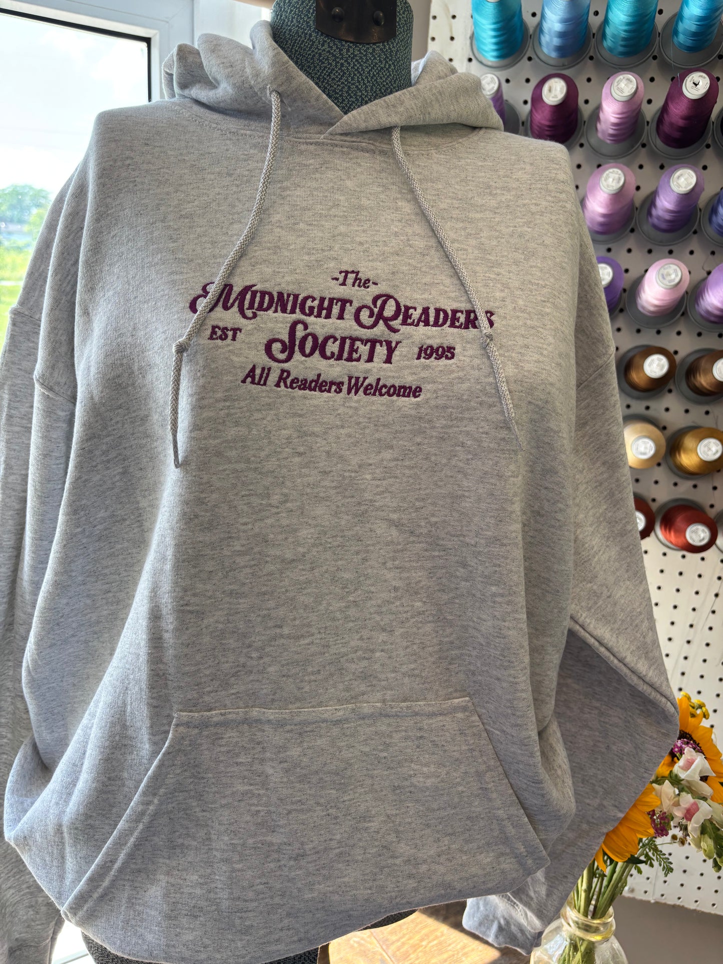 Medium Ash Grey Midnight Readers Hoodie