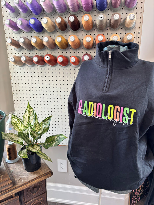 Medium Black Radiologist Technologist 1/4 zip