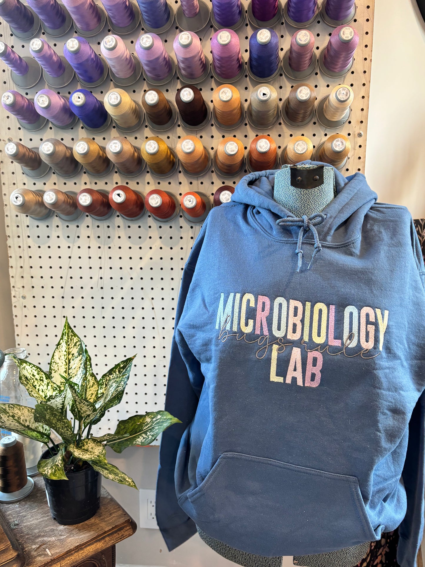 medium indigo microbiology lab hoodie
