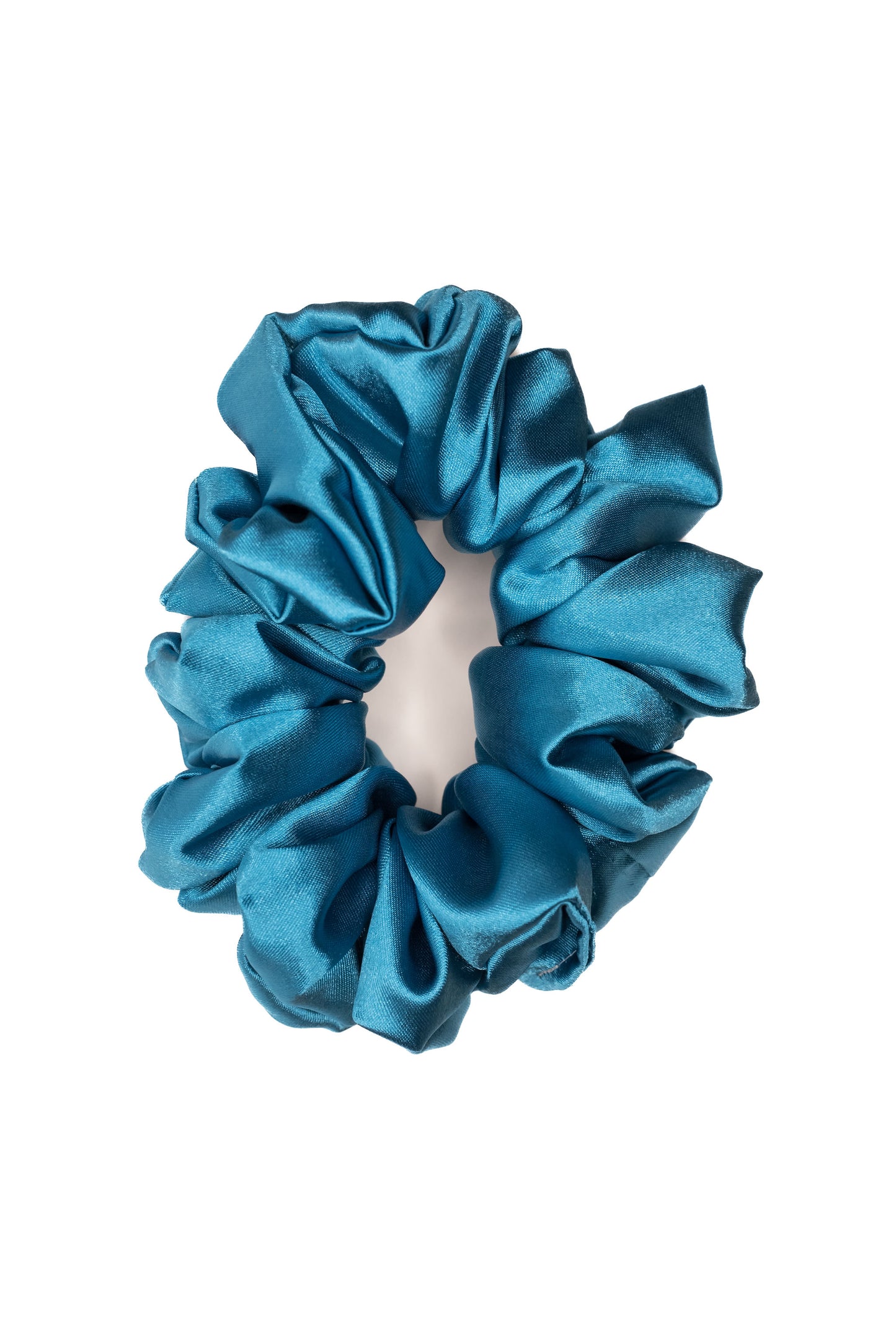 Blue Satin Scrunchie