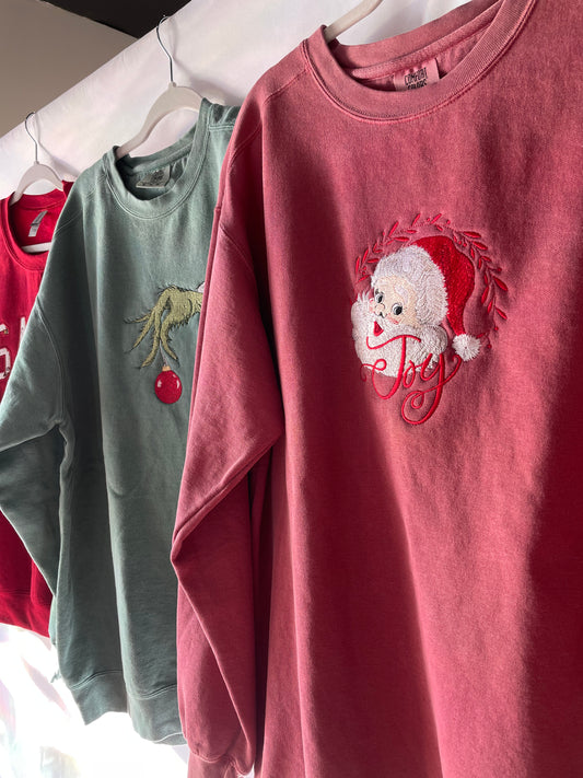 Vintage Joyful Santa Crewneck