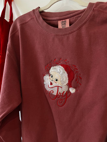 Vintage Joyful Santa Crewneck